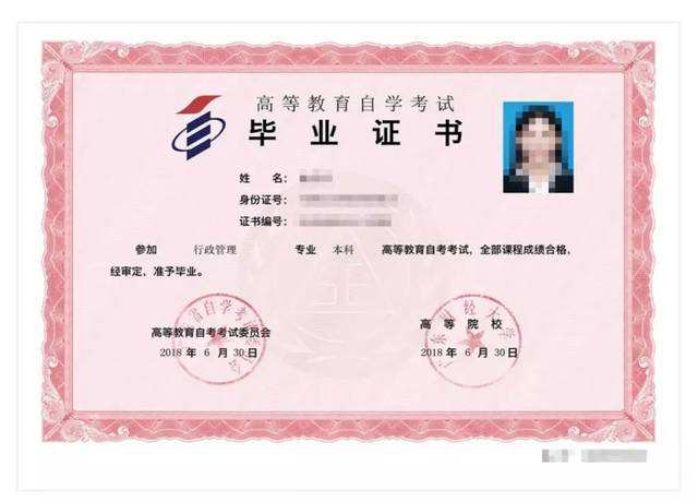 广东自考毕业证书样本